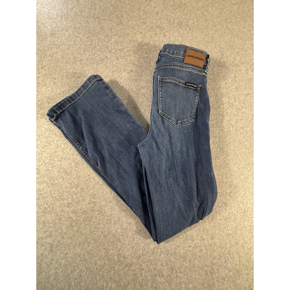 Calvin Klein Jeans Womens 26 High Rise Bootcut Medium Wash Stretch